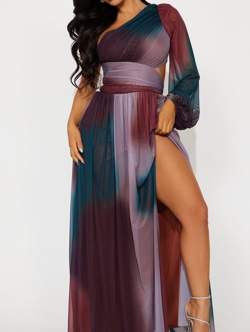 Fashion Nova Ombre High Slit Maxi Dress NWT